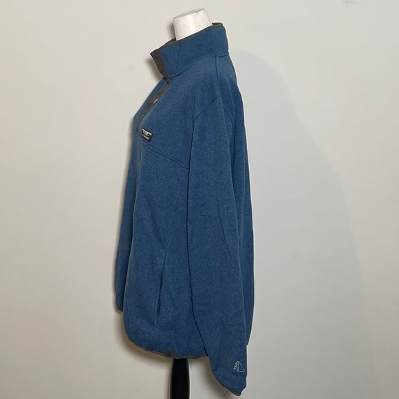 L.L Bean Men’s Blue Mockneck 1/4 Zip Up Fleece Soft Long Sleeve Tall Jacket XL - Picture 5 of 7